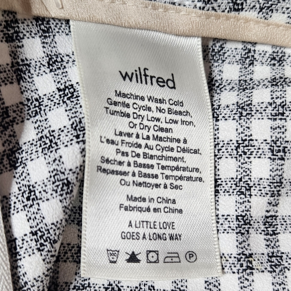 Wilfred by Aritzia Black White Gingham Check Pants Women’s Size 2 - Picture 4 of 9
